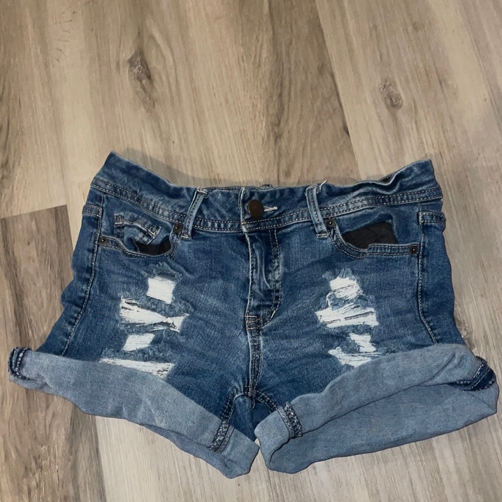 Rue 21 denim ripped shorts, size 7/8 but fits more like a 6.